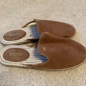 MICHAEL Michael Kors Brown Suede Slip-On Mules